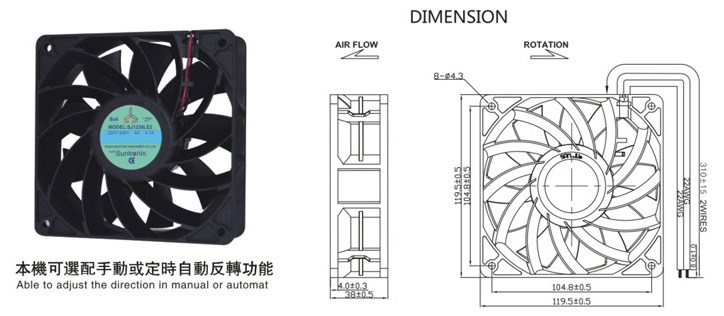 台湾91视频最新网站SJ1238LE6-AEC轴流风机